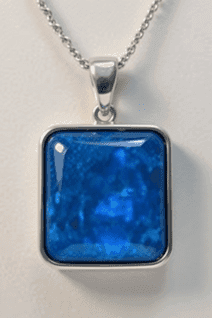 Fake blue amber pendant