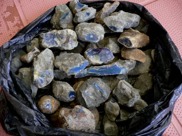 Bag of blue amber